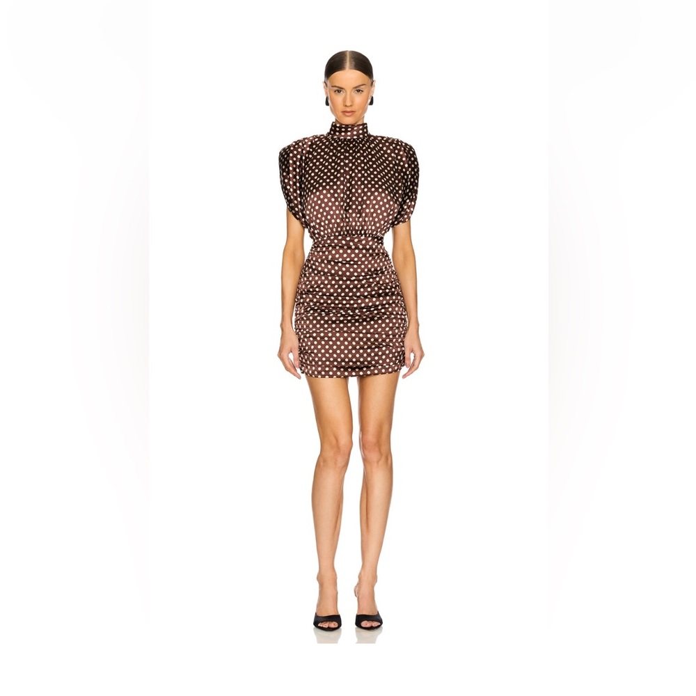 Ronny Kobo Antares Dress in Brown and Ecru
